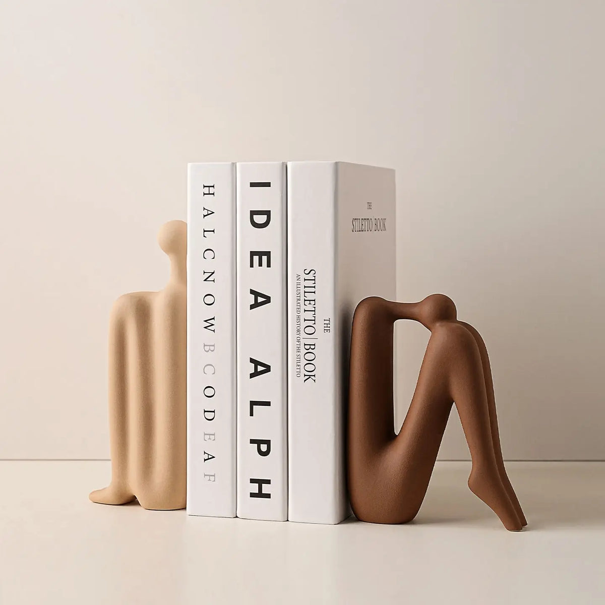 Abstract Back-to-Back Figure Porcelain Bookends