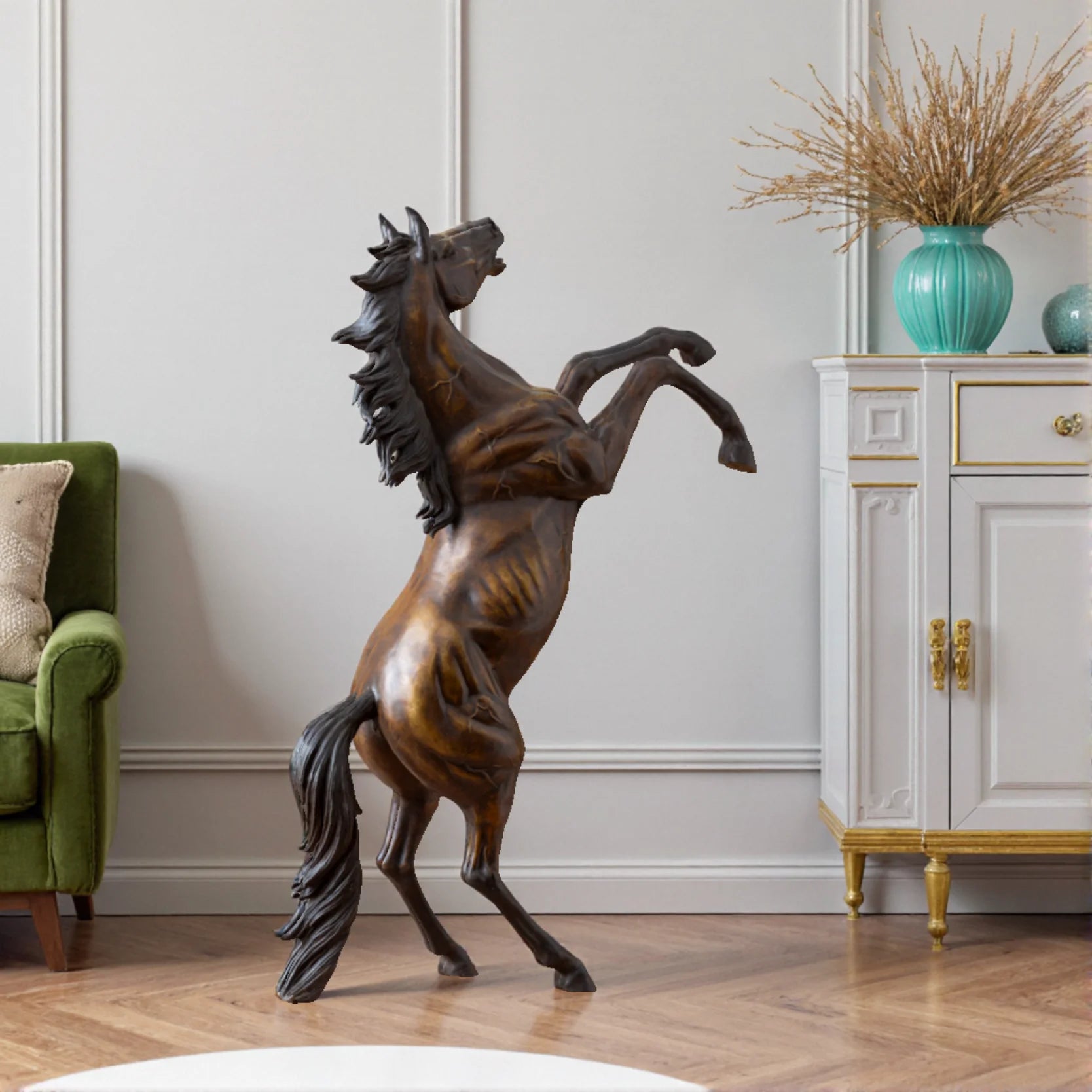 Rearing Horse Bronze Sculpture