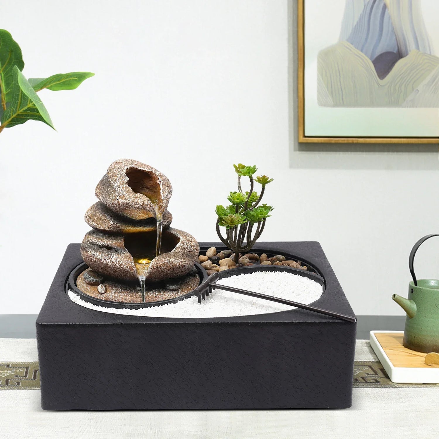 ZenCascade™ LED Tabletop Water Fountain