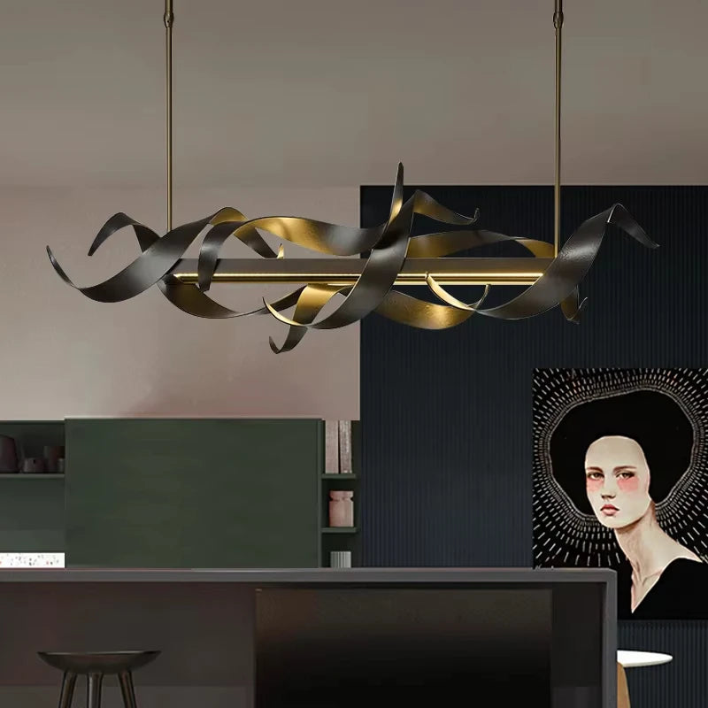 Twisted Ribbon LED Pendant Chandelier