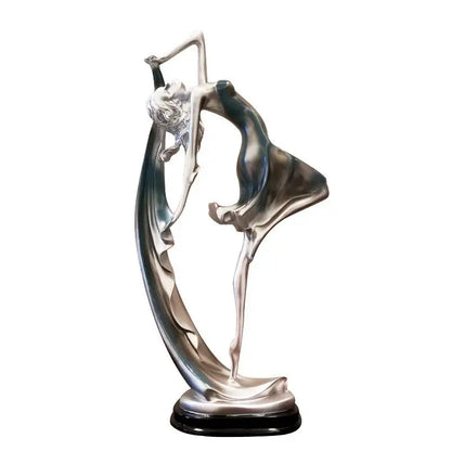 Graceful Silhouette - Gold &amp; Silver Dancer Sculpture