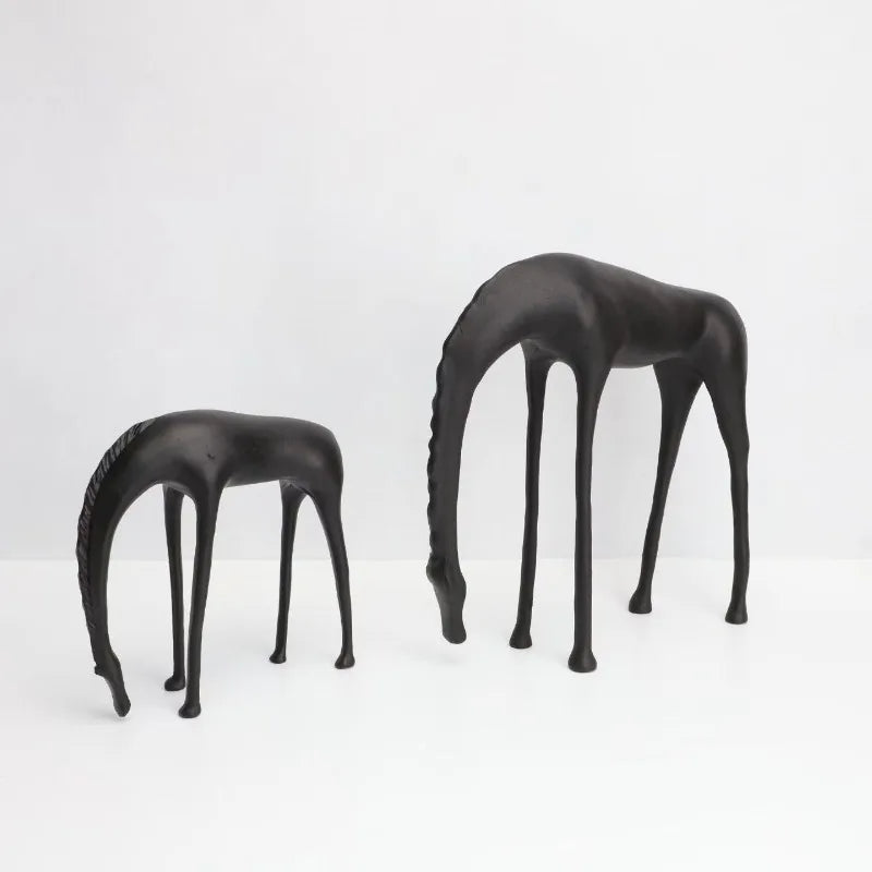 Abstract Metal Deer Sculpture