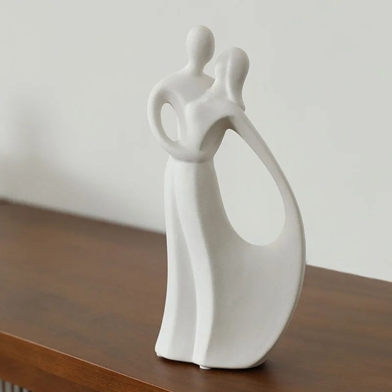 Nordic Pop Art Ceramic Couple Sculpture