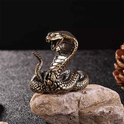 Miniature Brass Cobra Sculpture