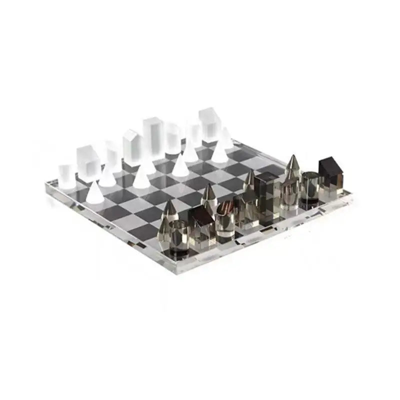 Geometric Crystal Chess Set Display