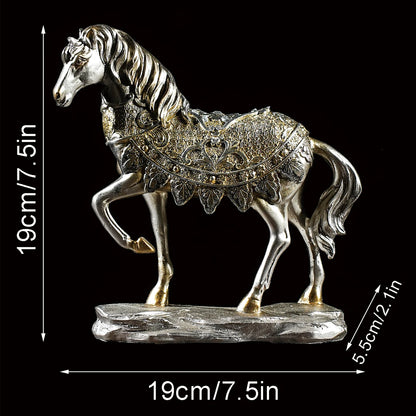 The Majesty - Ornate Horse Sculpture with Decorative Saddle Blanket