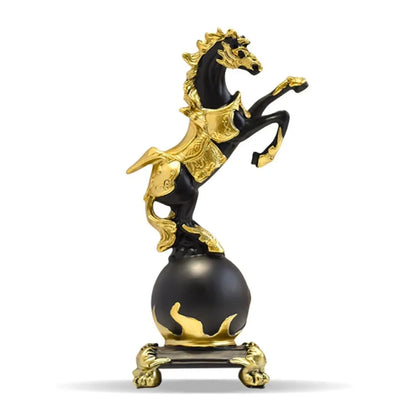 WORLD CONQUEROR | Rearing Horse Globe Sculpture