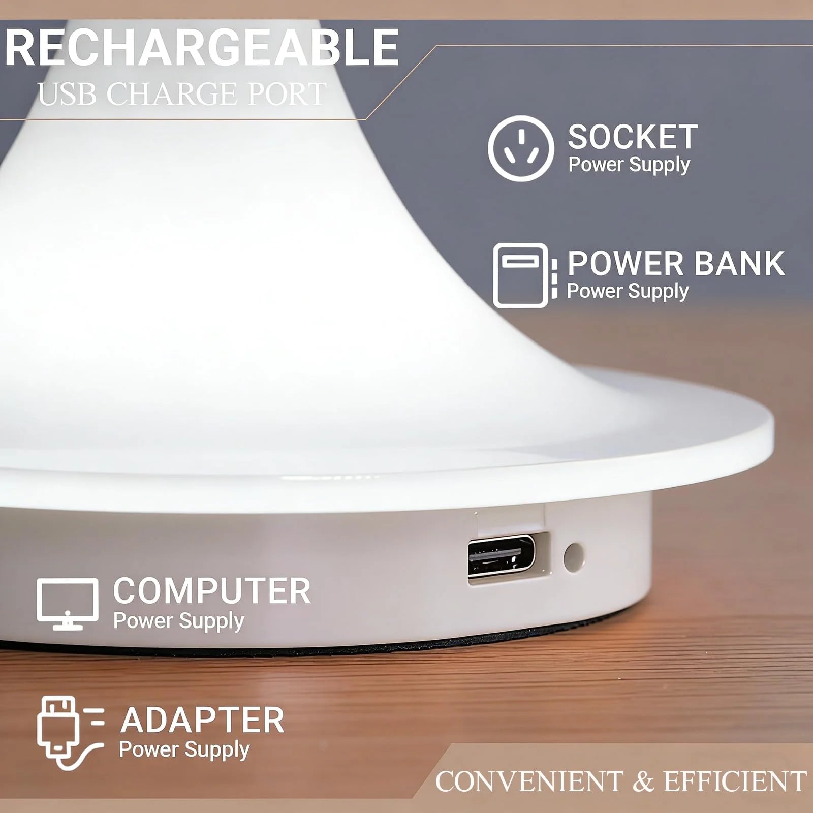 Rechargeable Aluminum Table Lamp