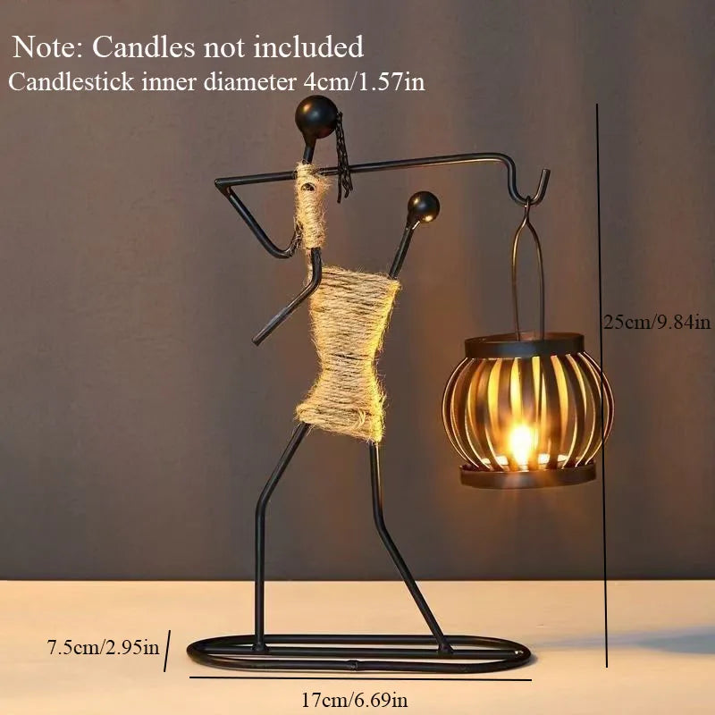 Abstract Figure Iron Candle Holder