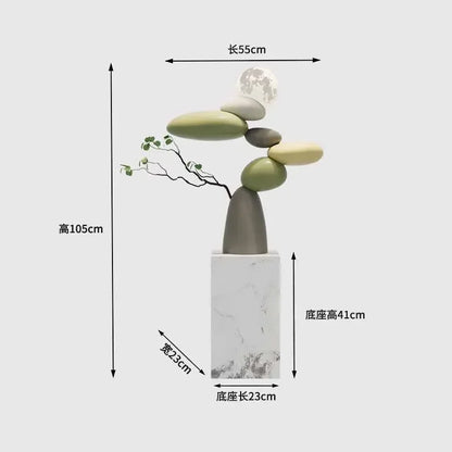 Luminous Resin Landscape Stone Sculpture