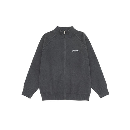 Collar Knitted Zipper Cardigan