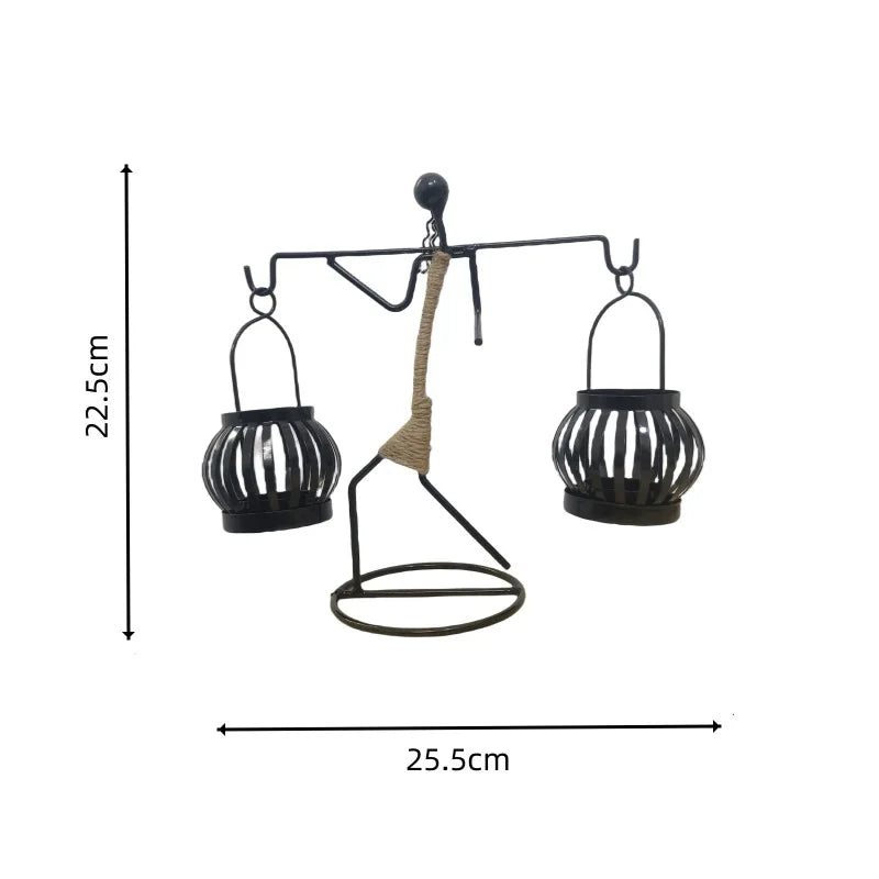 Abstract Figure Iron Candle Holder