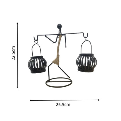 Abstract Figure Iron Candle Holder