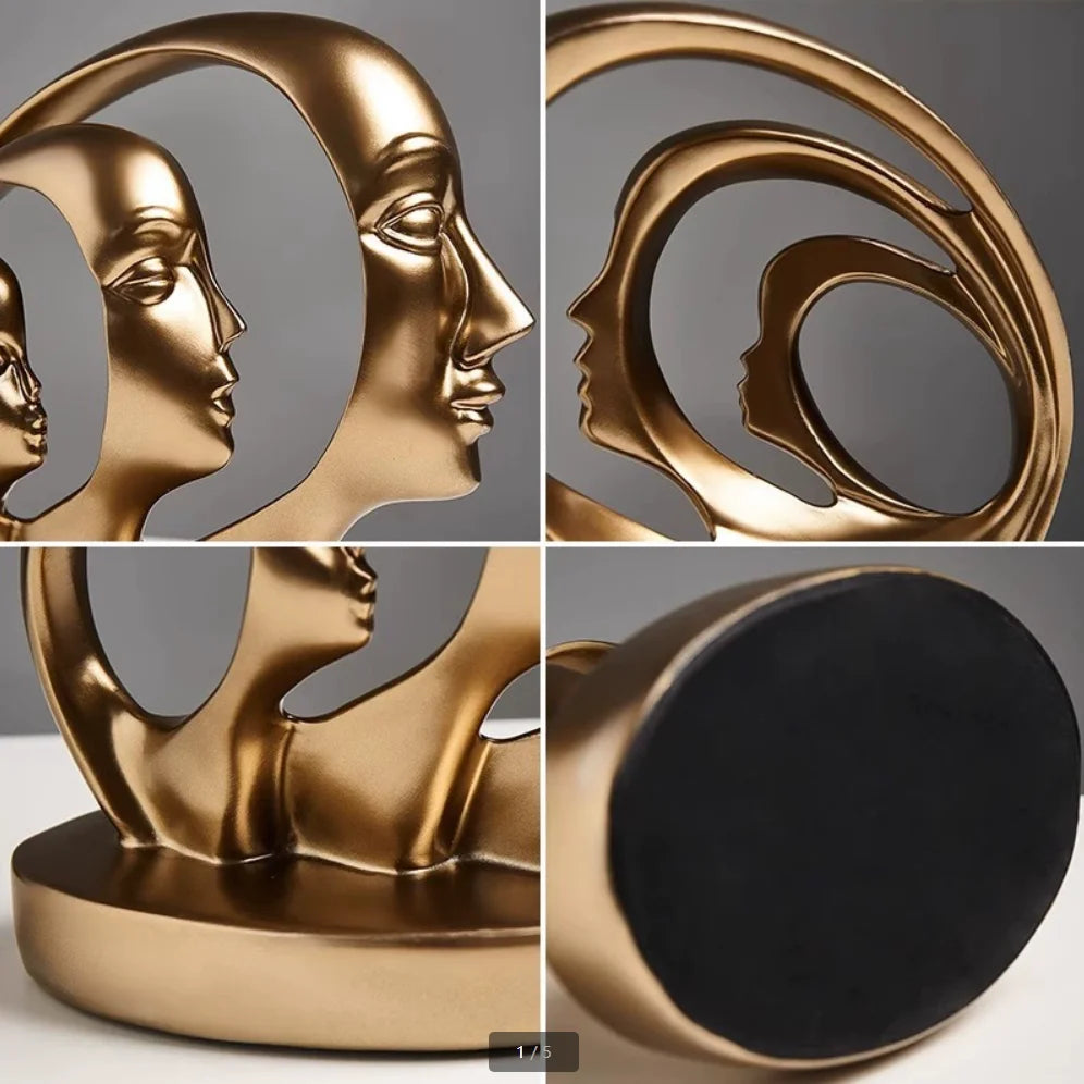 Abstract Resin Face Sculpture