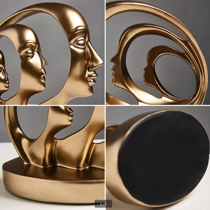 Abstract Resin Face Sculpture