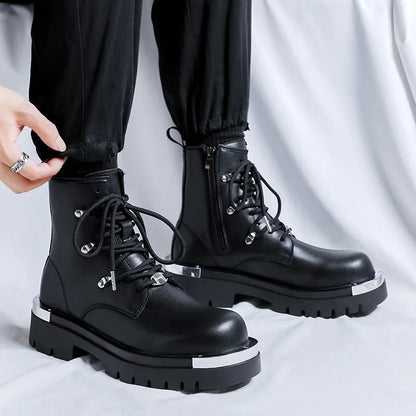 The Harken — Moto Ankle Boot in Jet Black