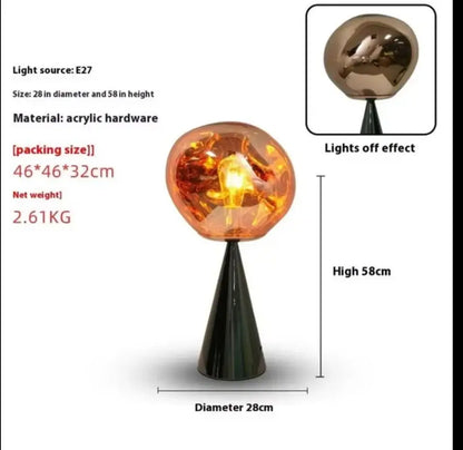 The Vulcan - Organic Form Floor Lamp with Smoke Gray Shade