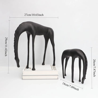 Abstract Metal Deer Sculpture
