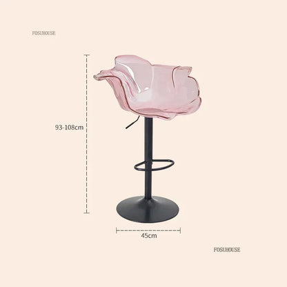 Height-Adjustable Tinted Acrylic Bar Stool