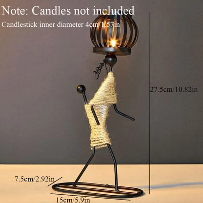 Abstract Figure Iron Candle Holder