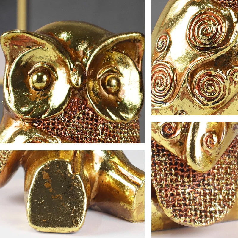 The Watchful - Golden Owl Sculpture in Metallic Resin