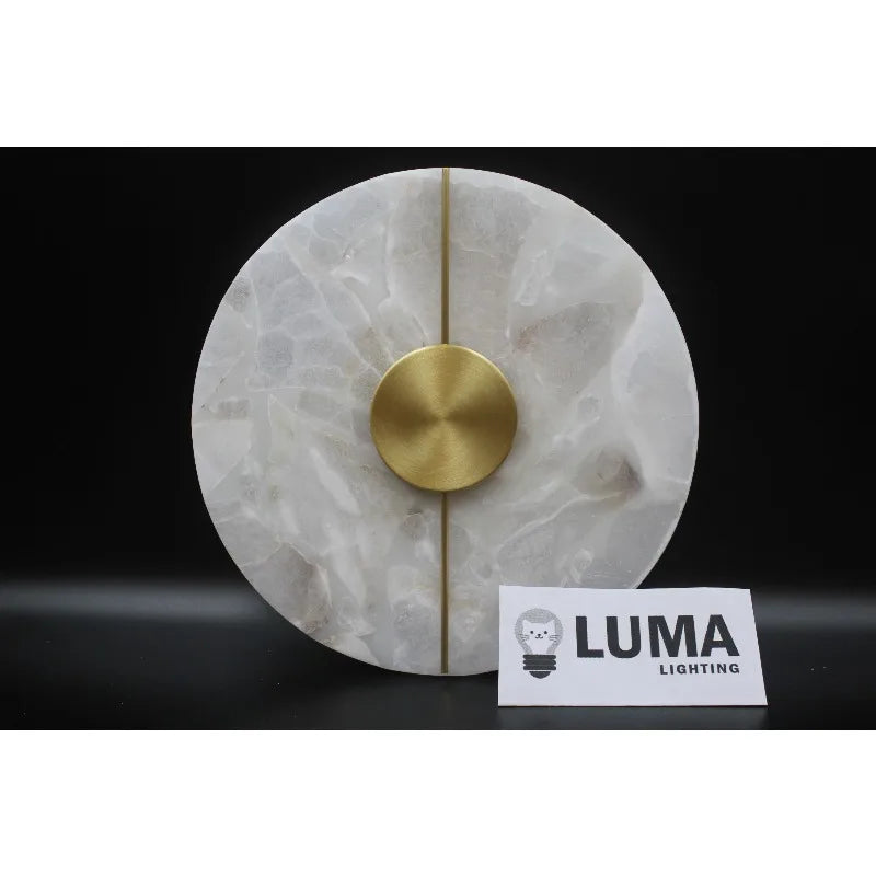 Round Alabaster Marble Wall Sconce