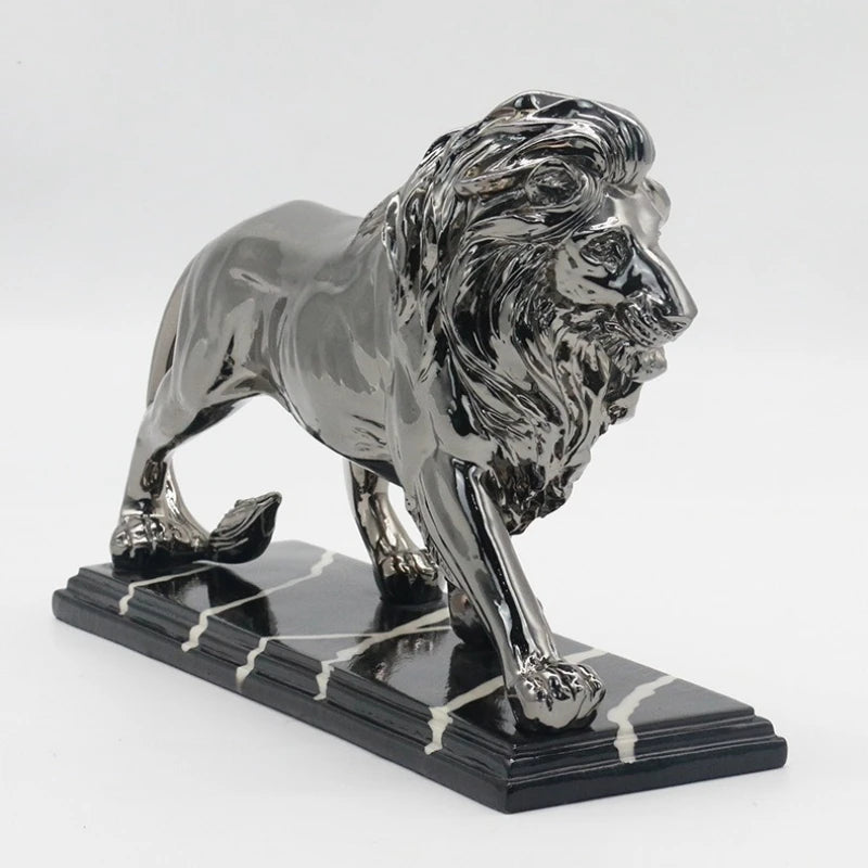 Golden Lion Resin Sculpture