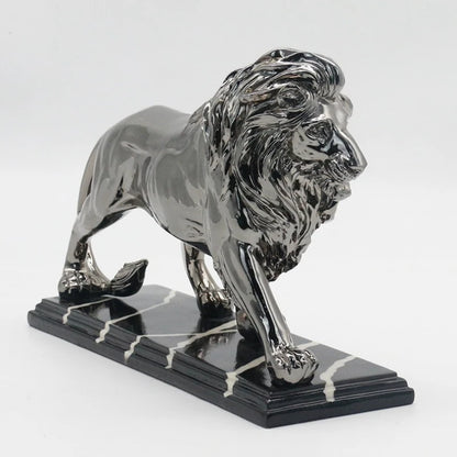 Golden Lion Resin Sculpture