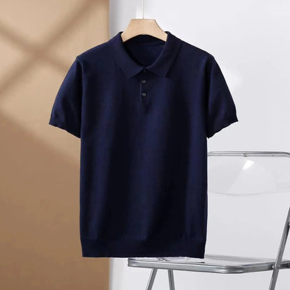 Woven Lapel Polo Shirt