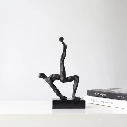 Abstract Athlete Cast Metal Sculpture