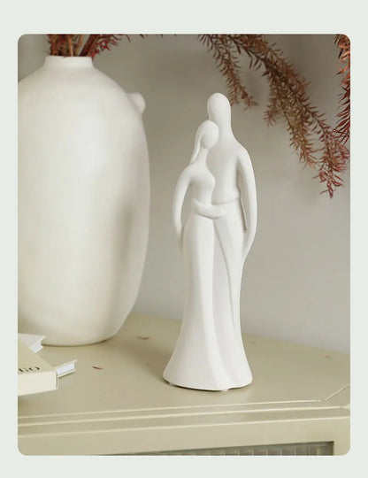 Nordic Pop Art Ceramic Couple Sculpture