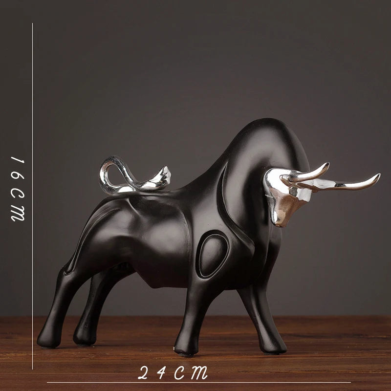 Obsidian Bull Sculpture