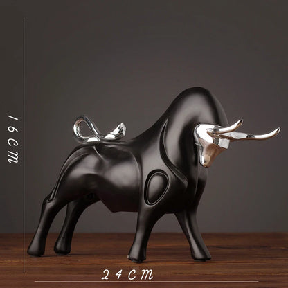 Obsidian Bull Sculpture