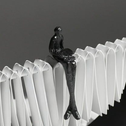 Abstract Figure on Arc Metal Sculpture