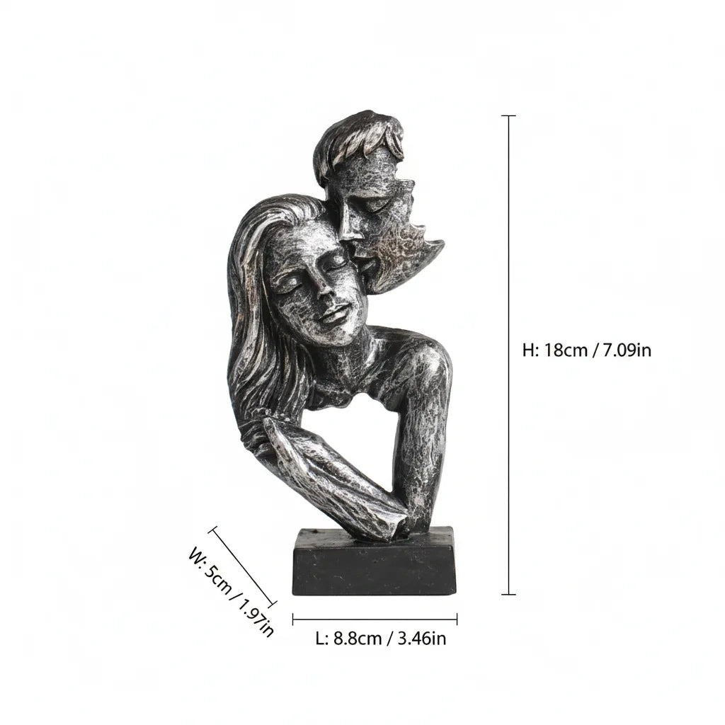 Vintage Bronze Embracing Couple Figurine
