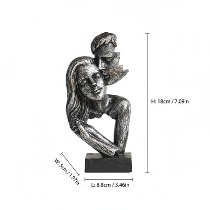 Vintage Bronze Embracing Couple Figurine