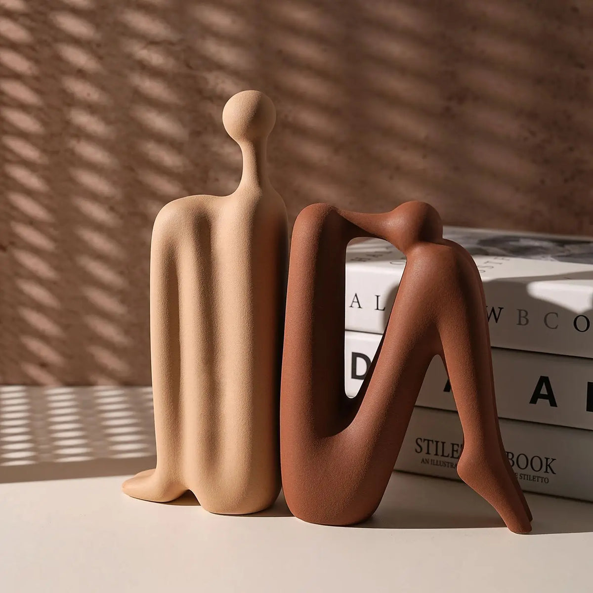 Abstract Back-to-Back Figure Porcelain Bookends