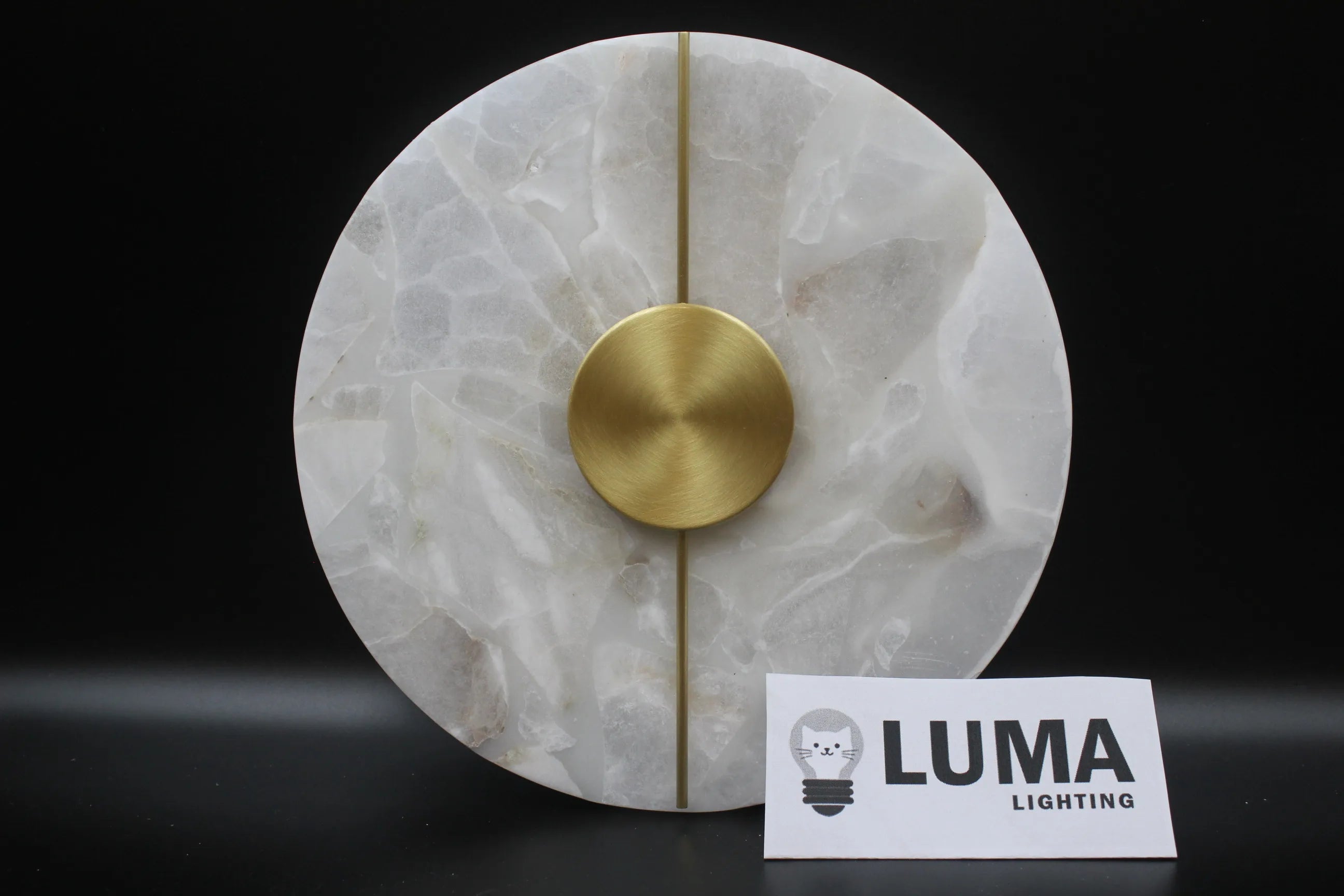 Round Alabaster Marble Wall Sconce