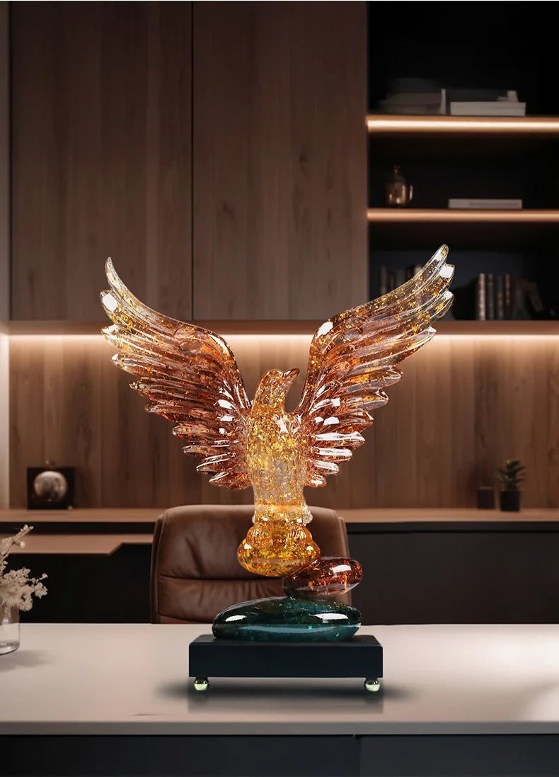 Transparent Resin Eagle Sculpture