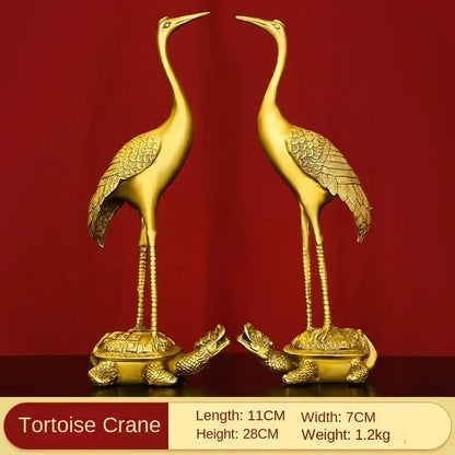ETERNAL COMPANIONS | Crane on Tortoise Sculpture