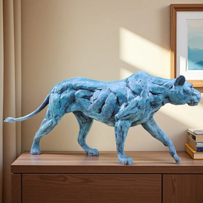 STRIDING PANTHER SCULPTURE | Oxidized Bronze