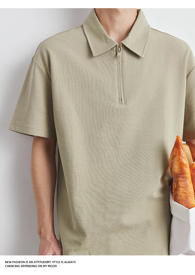 Retro Half-Zip Polo Shirt