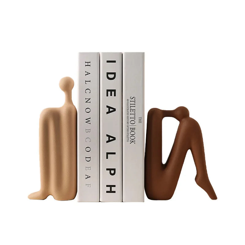 Abstract Back-to-Back Figure Porcelain Bookends
