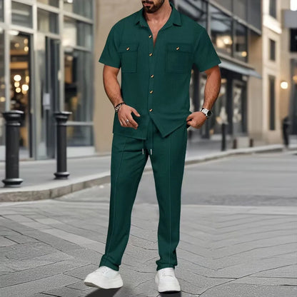 ButtonSet™ Linen-Look Shirt &amp; Pants