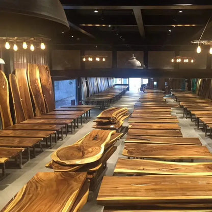 Live-Edge Walnut Epoxy River Dining Table