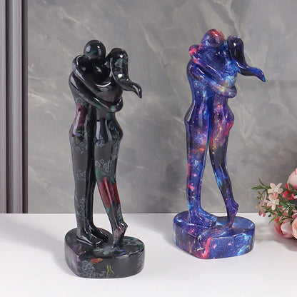 Cosmic Bond - Abstract Couple Embrace Sculpture