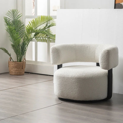 Curved Boucle Lounge Chair