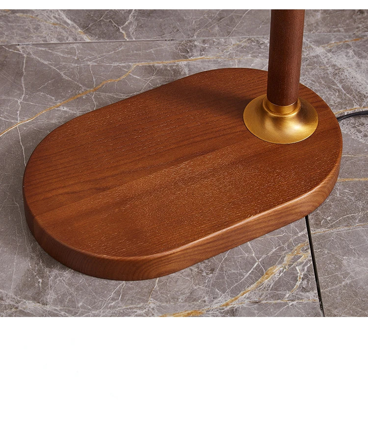 The Nordica - Walnut Wood &amp; Brass Floor Lamp