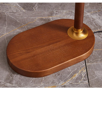 The Nordica - Walnut Wood &amp; Brass Floor Lamp