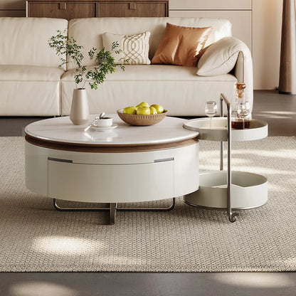 TABLE WITH ROTATING STORAGE DRAWERS | Italian Minimalist Design